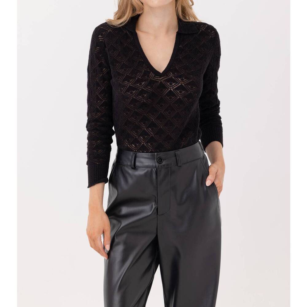 NEW SUNDAYS delphine polo in black